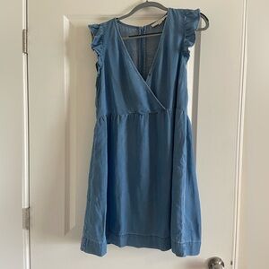 Loft chambray wrap top dress size 10